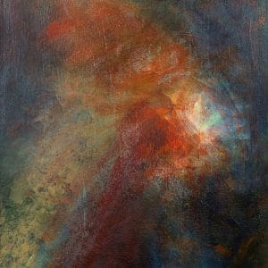 a dark to light abstrat painting painting representing the emergence of an idea from many different sensations