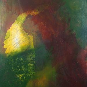 a dark to light abstrat painting painting representing the emergence of an idea from many different sensations