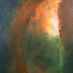 a dark to light abstrat painting painting representing the emergence of an idea from many different sensations