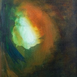 a dark to light abstrat painting painting representing the emergence of an idea from many different sensations