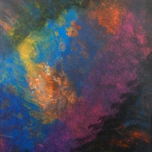 a dark to light abstrat painting painting representing the emergence of an idea from many different sensations