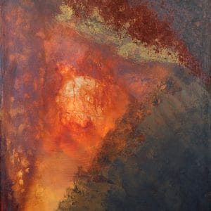 a dark to light abstrat painting painting representing the emergence of an idea from many different sensations