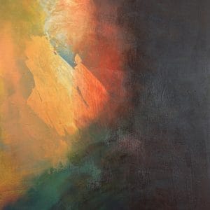 a dark to light abstrat painting painting representing the emergence of an idea from many different sensations